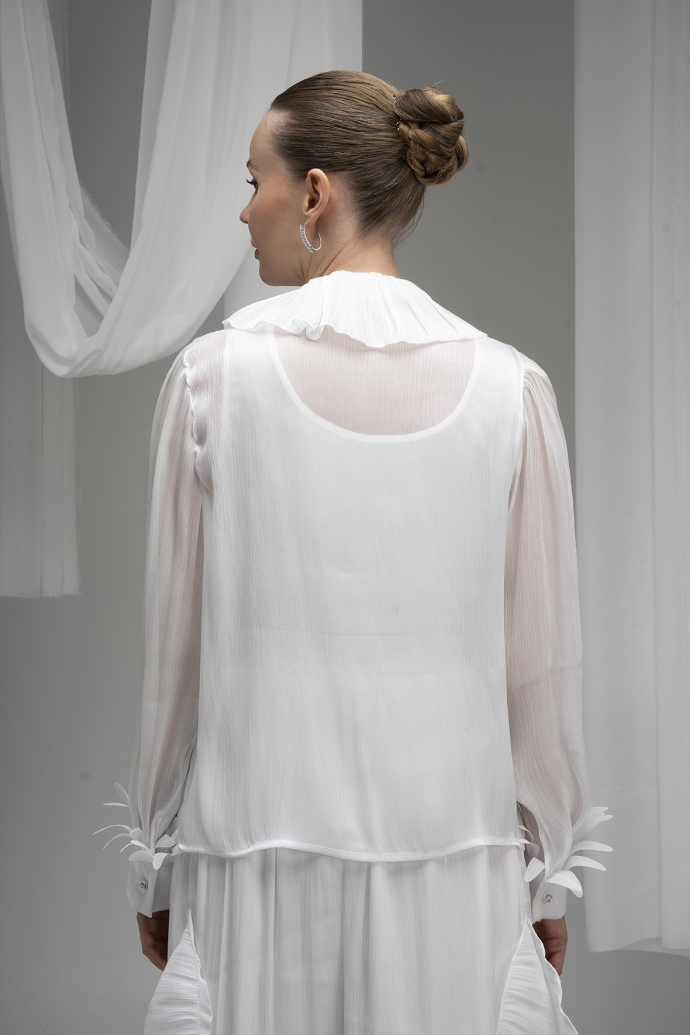 Ruffled Organza Shirt
