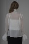 Pearl and Stone Detailed Ruffled Organza Shirt 