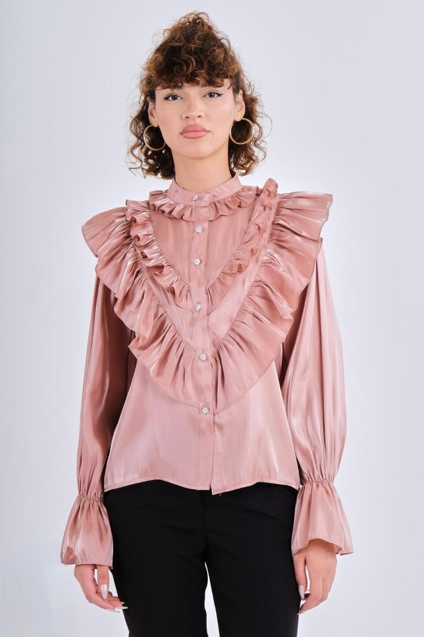 Ruffled Organza Shirt