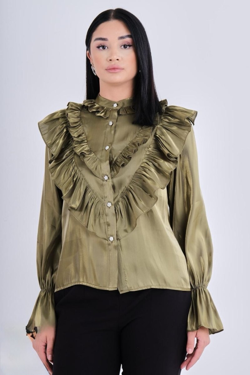 Ruffled Organza Shirt