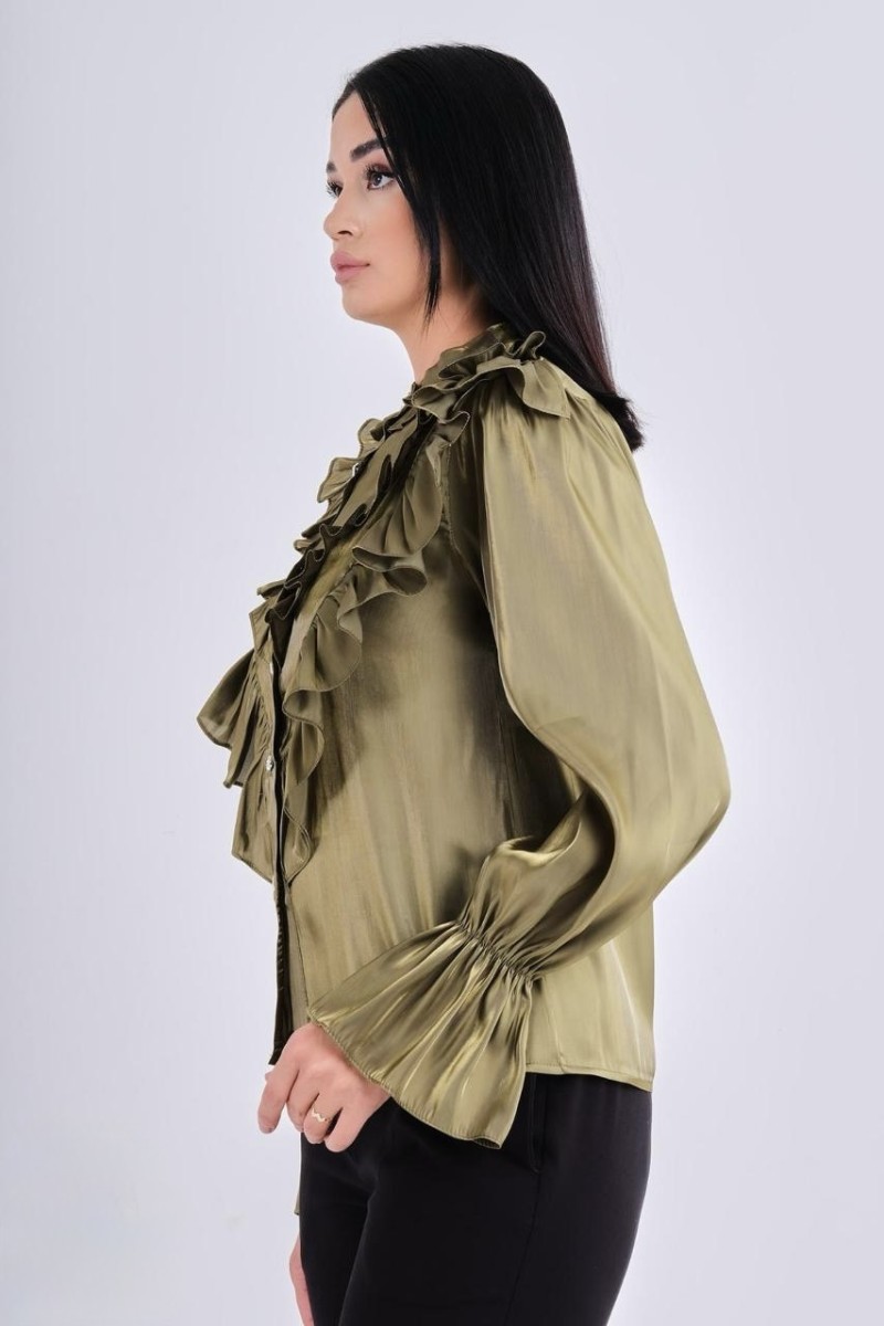 Ruffled Organza Shirt