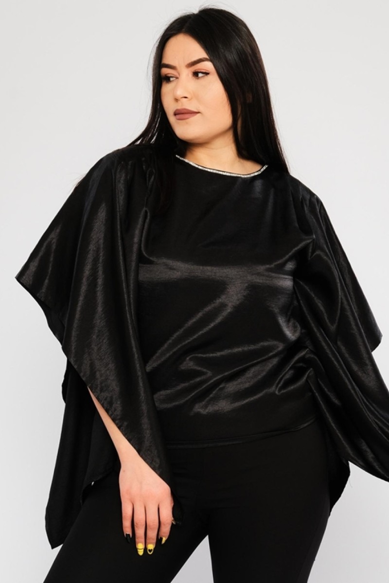 Plus Size Bat Sleeve Stone Blouse
