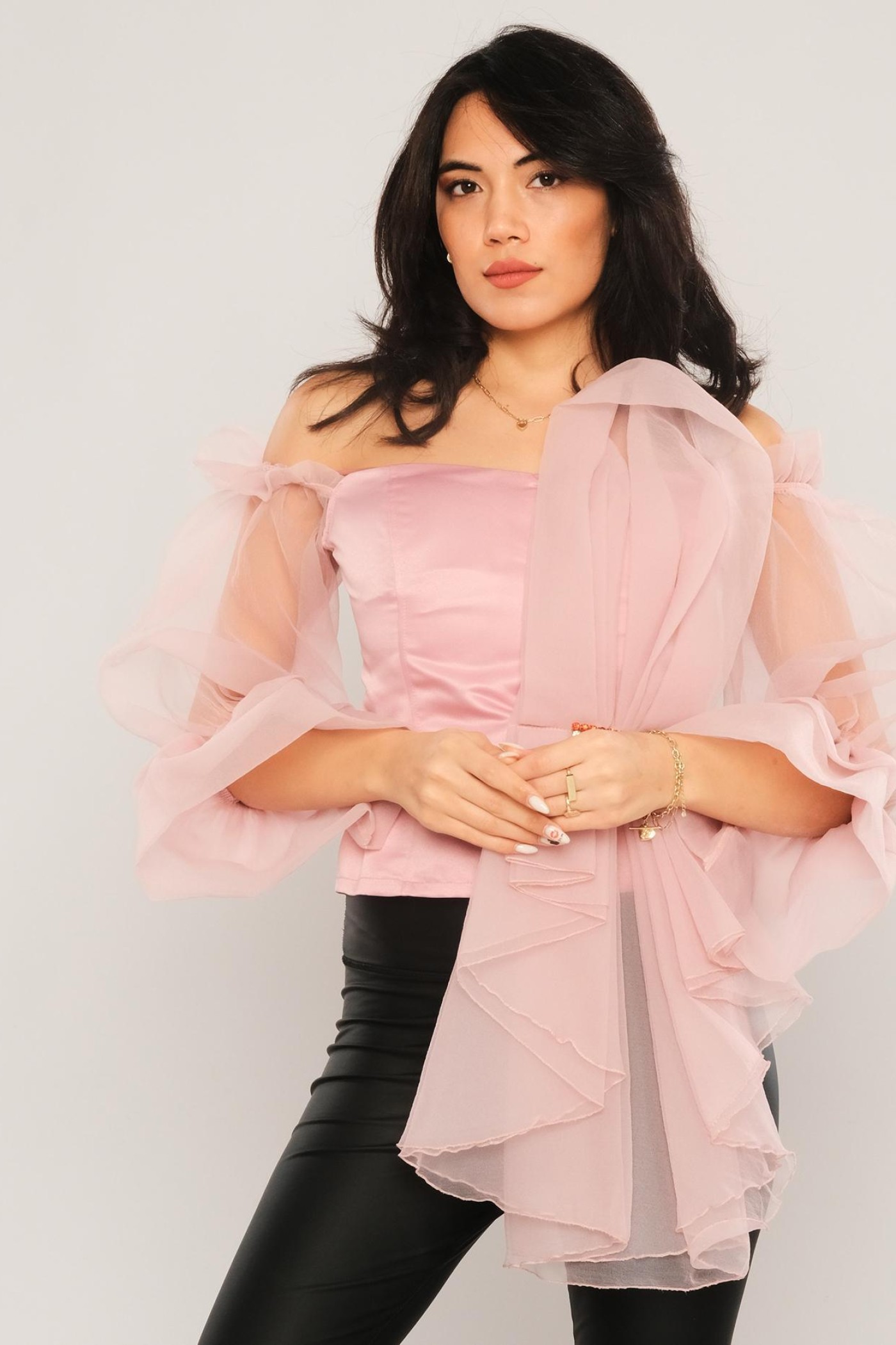Organza Blouse with Bow Organza Blouse with Bow