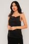 Plunging Collar Strap Blouse Plunging Collar Strap Blouse