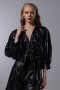 Buckle Front Leather Short Blouse