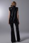 Sleeveless Stand Collar Leather Blouse