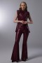 Sleeveless Stand Collar Leather Blouse