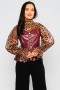 Leather Organza Button Blouse
