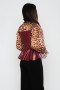 Leather Organza Button Blouse