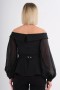 Off-Shoulder Belted Blouse