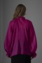 Pearl Organza Ruffled Blouse with Rose Brooch