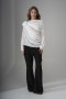 One-Shoulder Crepe Blouse with Rose Detail