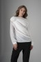 One-Shoulder Crepe Blouse with Rose Detail