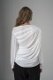 One-Shoulder Crepe Blouse with Rose Detail
