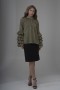  Pearl Organza Blouse with Ruffled Sleeves and Stone Detail