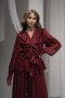 Deren Organza Blouse with Ruffles and Belt