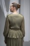Deren Organza Blouse with Ruffles and Belt