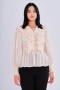 Deren Organza Blouse with Ruffles and Belt