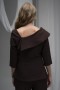 One-Shoulder Atlas Blouse with Pearl Bow Details
