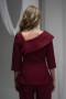 One-Shoulder Atlas Blouse with Pearl Bow Details