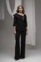 One-Shoulder Atlas Blouse with Pearl Bow Details