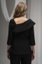 One-Shoulder Atlas Blouse with Pearl Bow Details