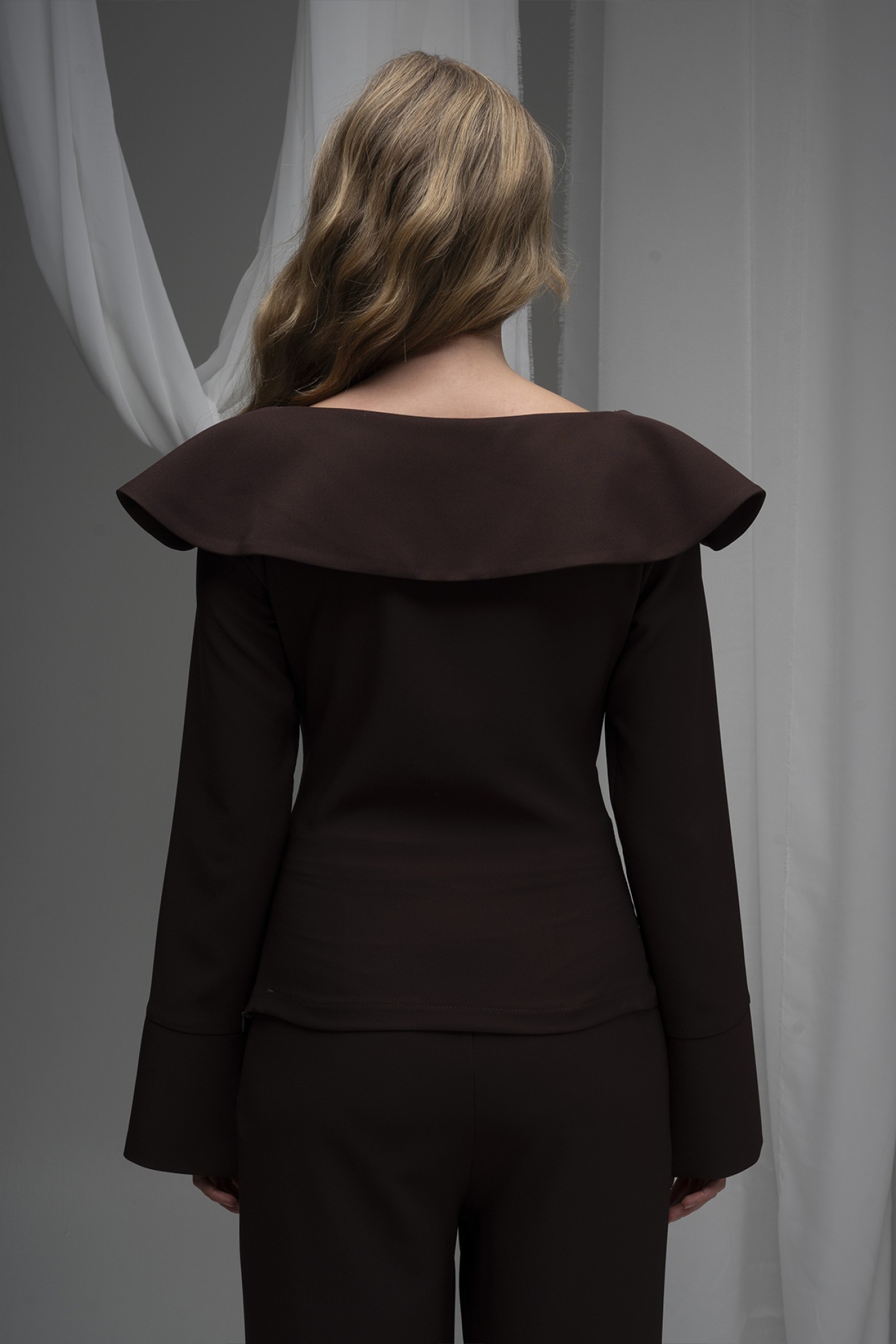 Button Detailed Atlas Fabric Blouse