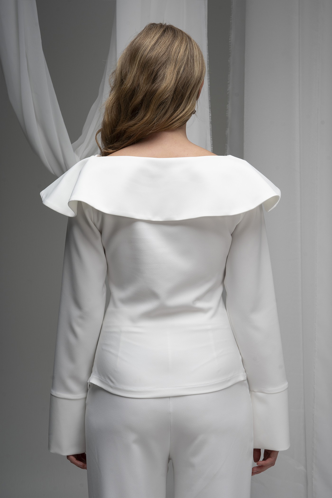 Button Detailed Atlas Fabric Blouse