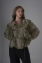 Ruffled Pearl Organza Blouse with Stone Trim