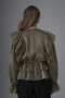Ruffled Pearl Organza Blouse with Stone Trim