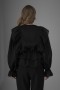 Ruffled Pearl Organza Blouse with Stone Trim