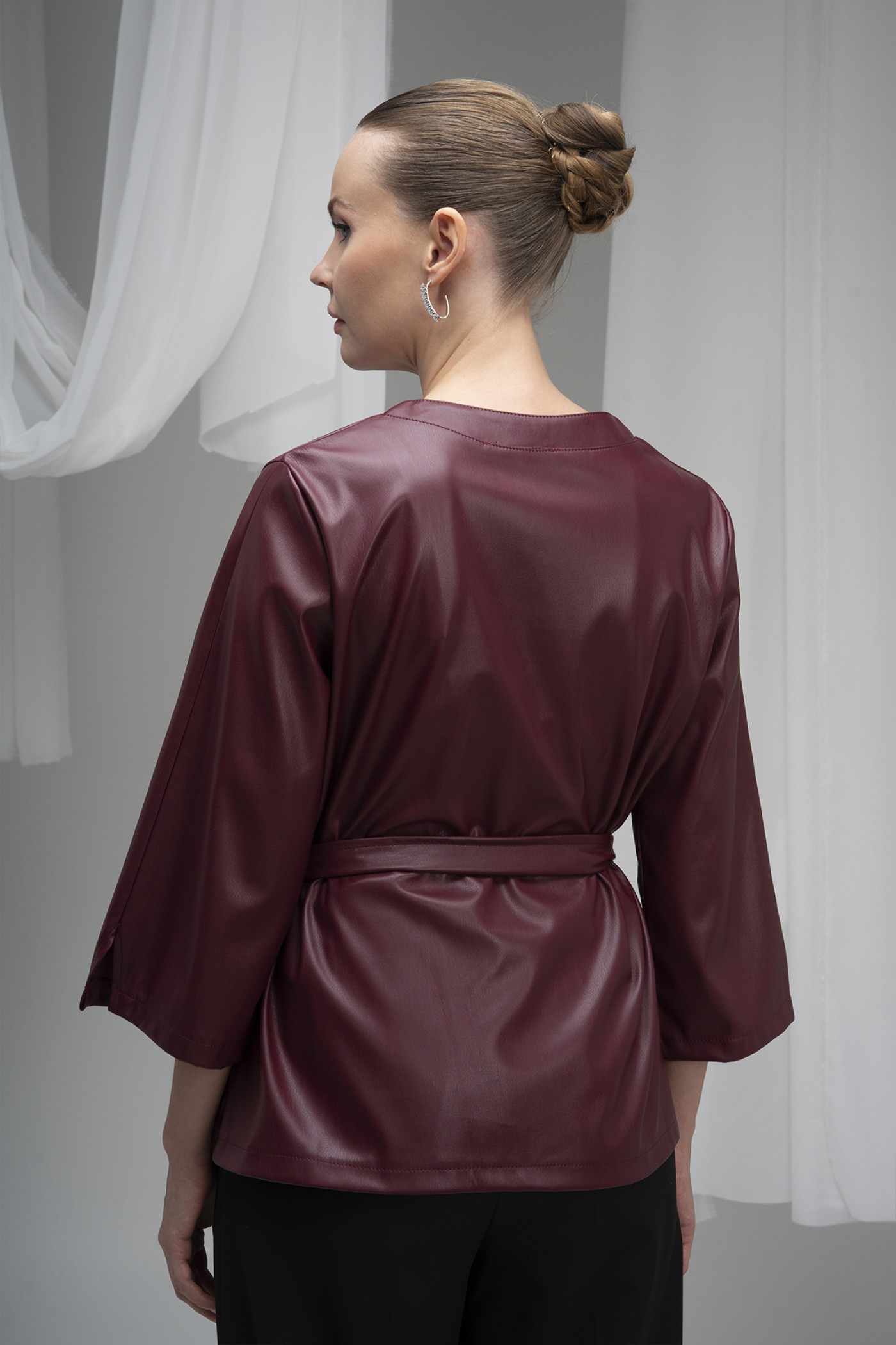 Belted Leather Blouse Belted Leather Blouse