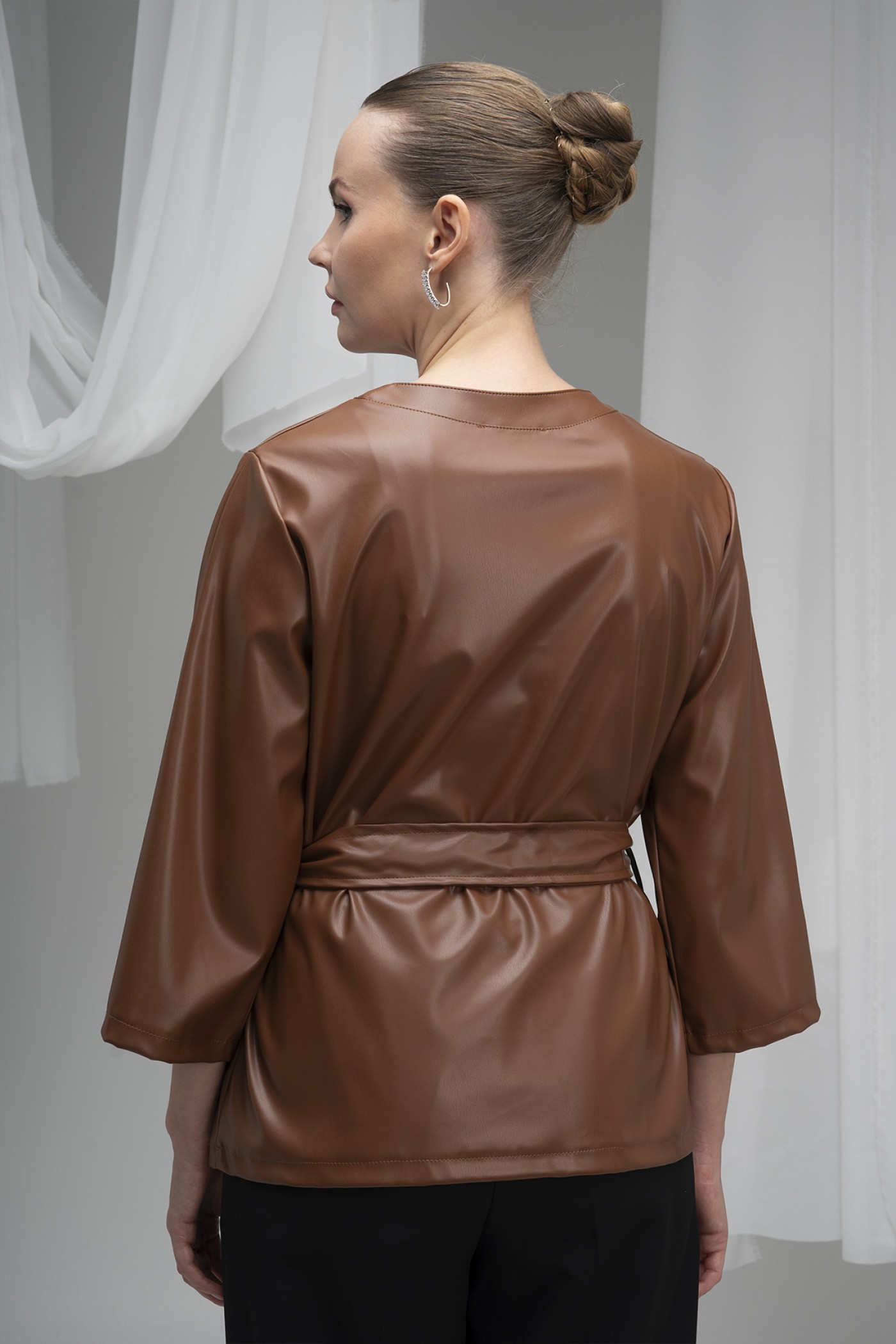 Belted Leather Blouse Belted Leather Blouse