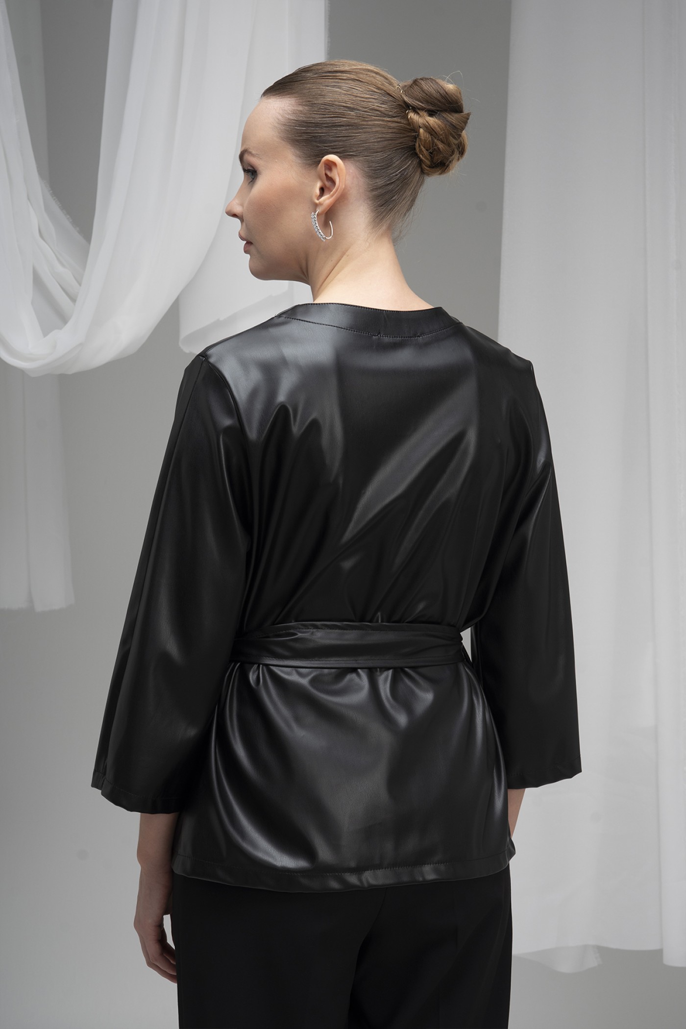 Belted Leather Blouse Belted Leather Blouse