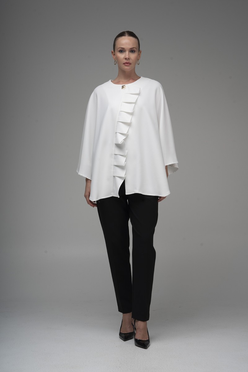 Buttoned Cape Blouse Buttoned Cape Blouse