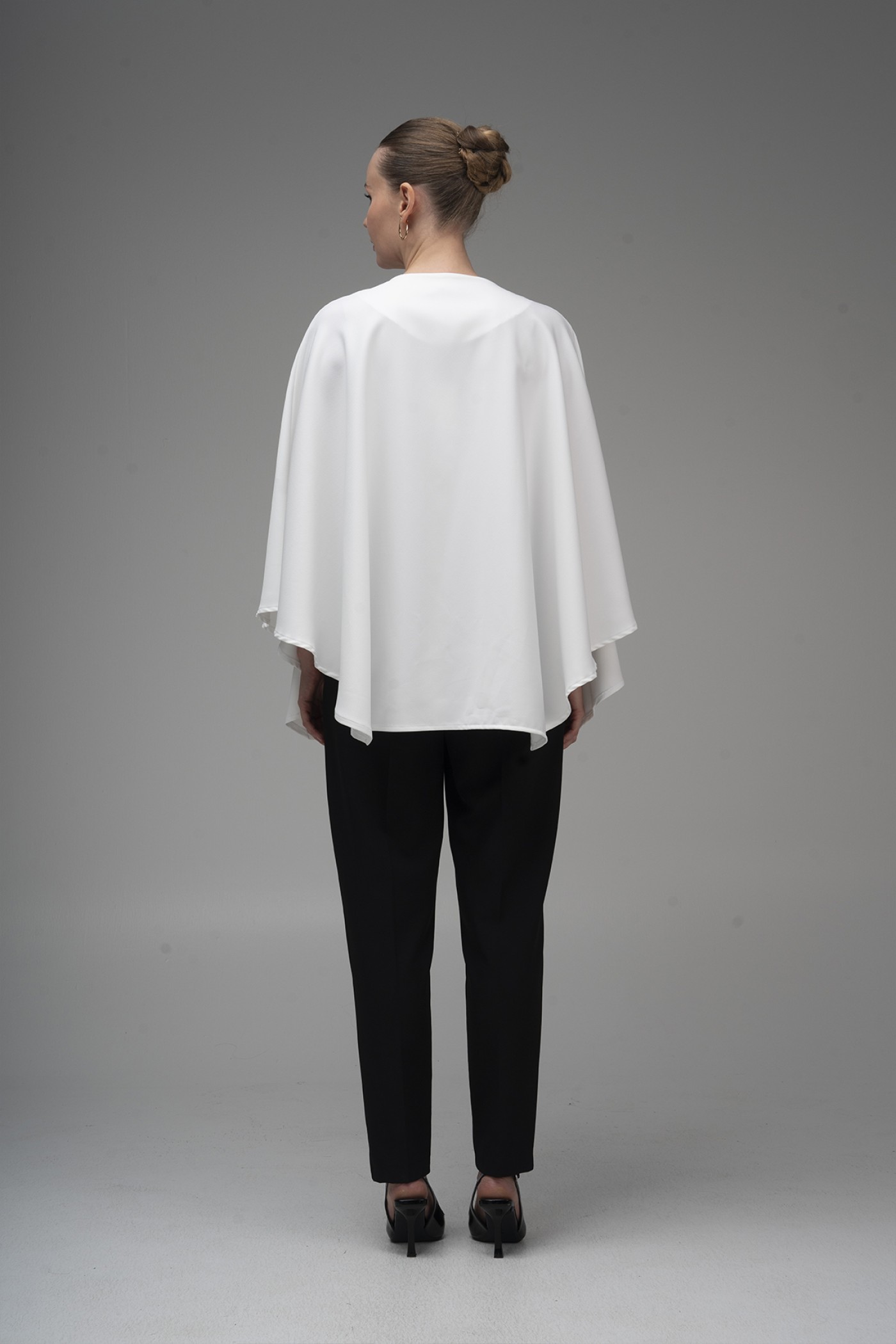 Buttoned Cape Blouse
