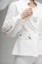 Stone Embellished Atlas Fabric Blazer
