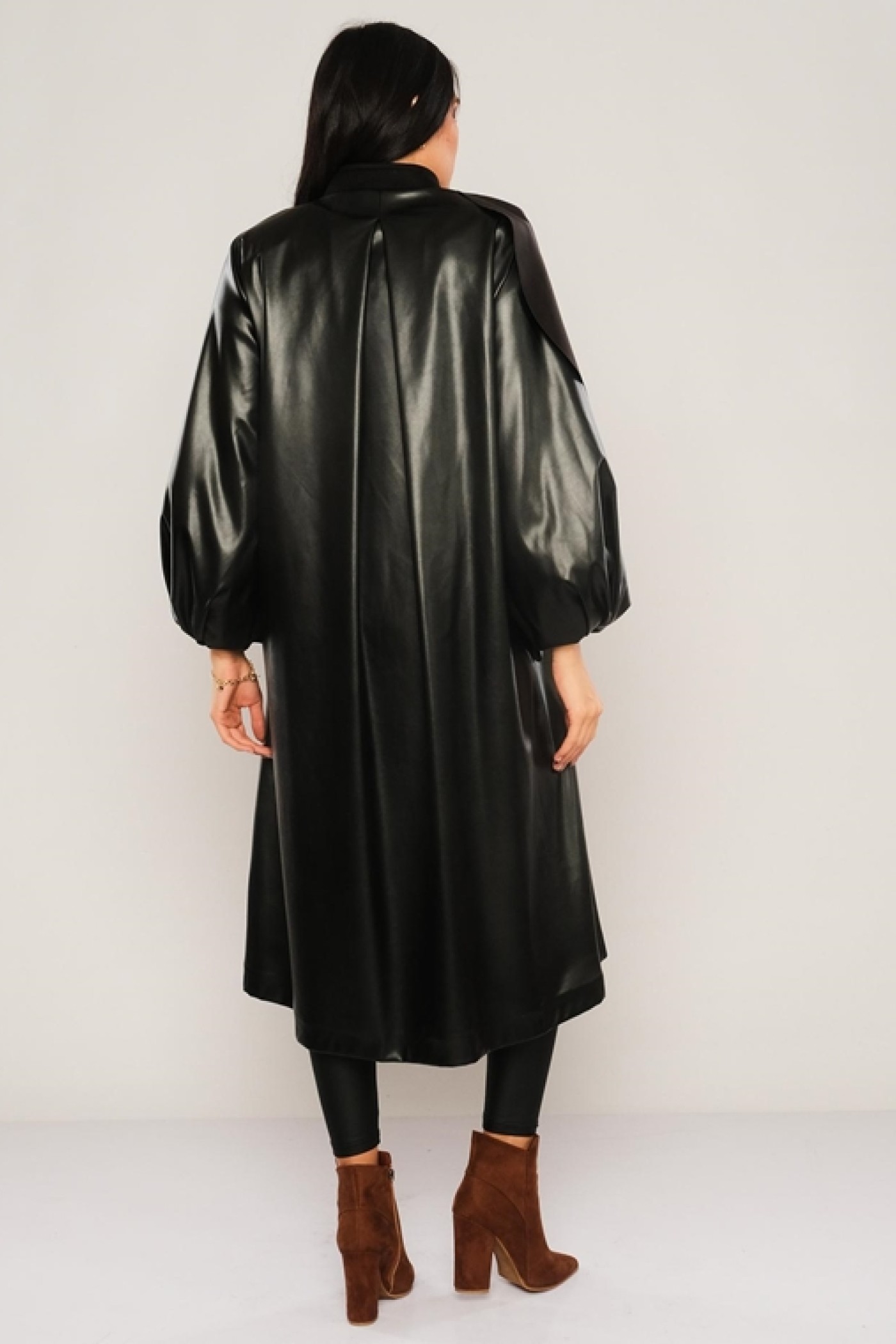 Leather Detailed Cachet Coat