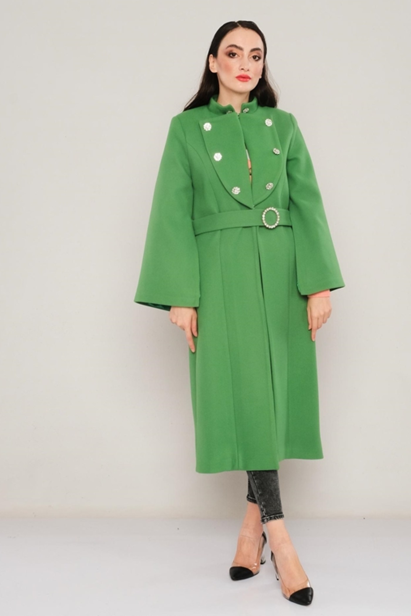 Buttoned Collar Cachet Coat