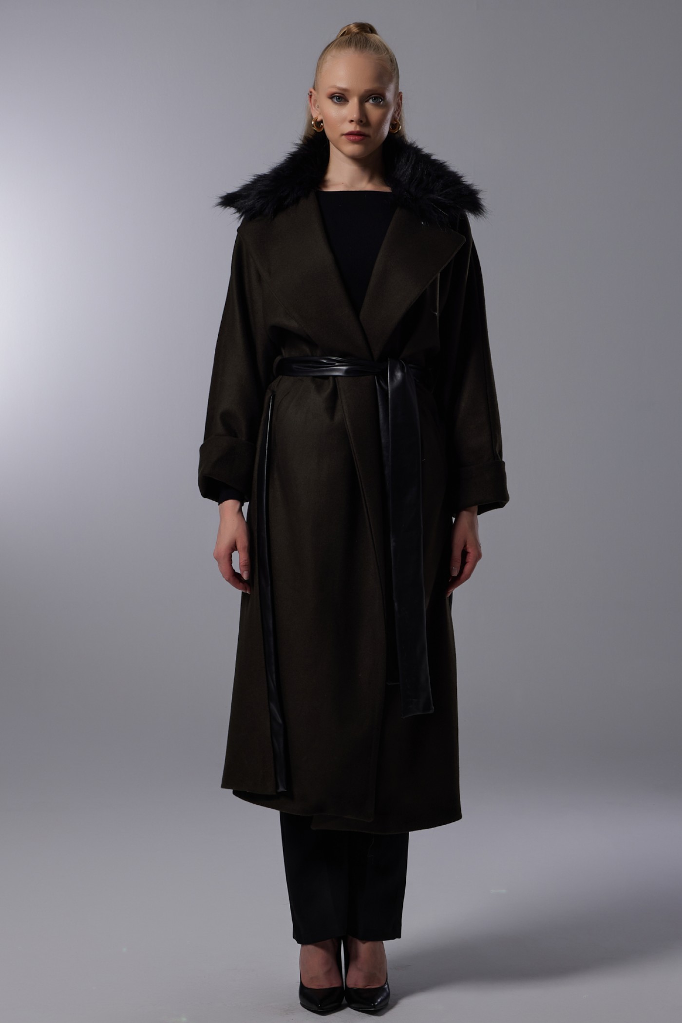 Fur Collar Detailed Cachet Coat