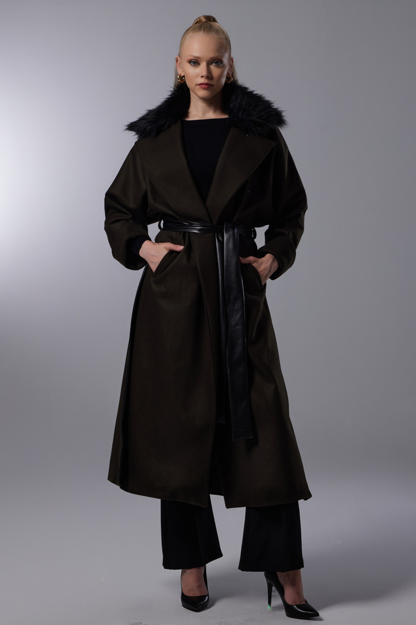 Fur Collar Detailed Cachet Coat