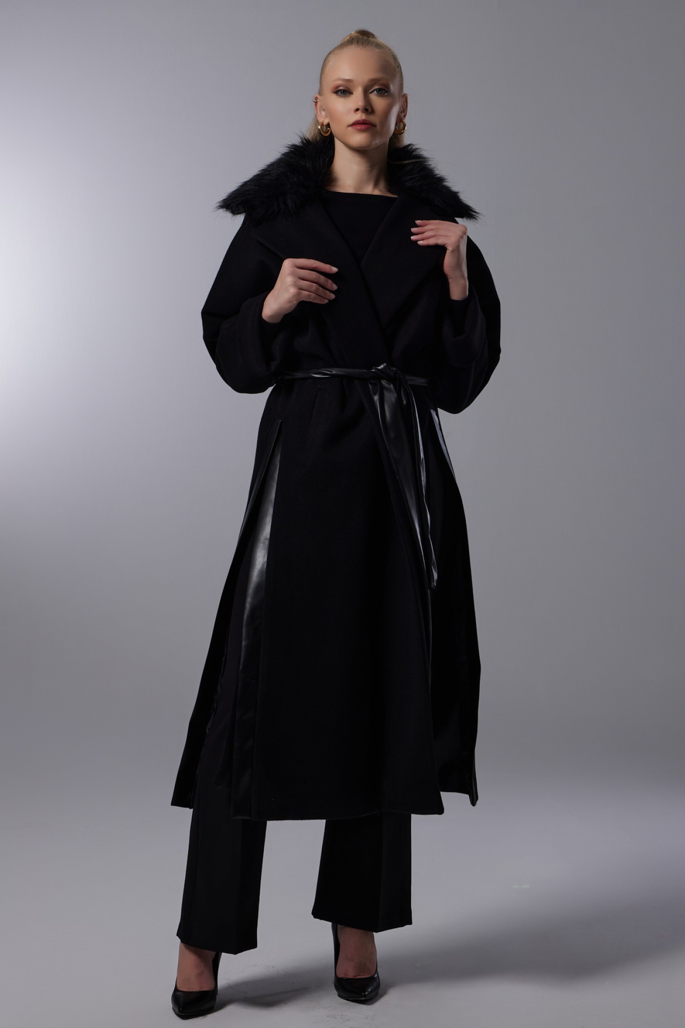 Fur Collar Detailed Cachet Coat