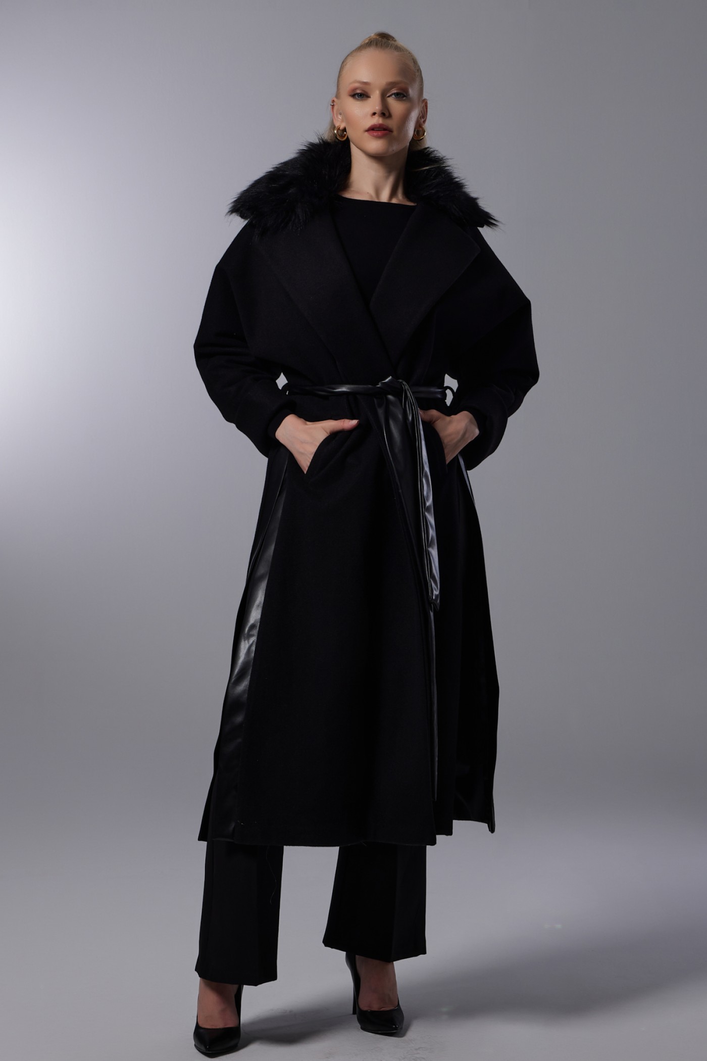 Fur Collar Detailed Cachet Coat