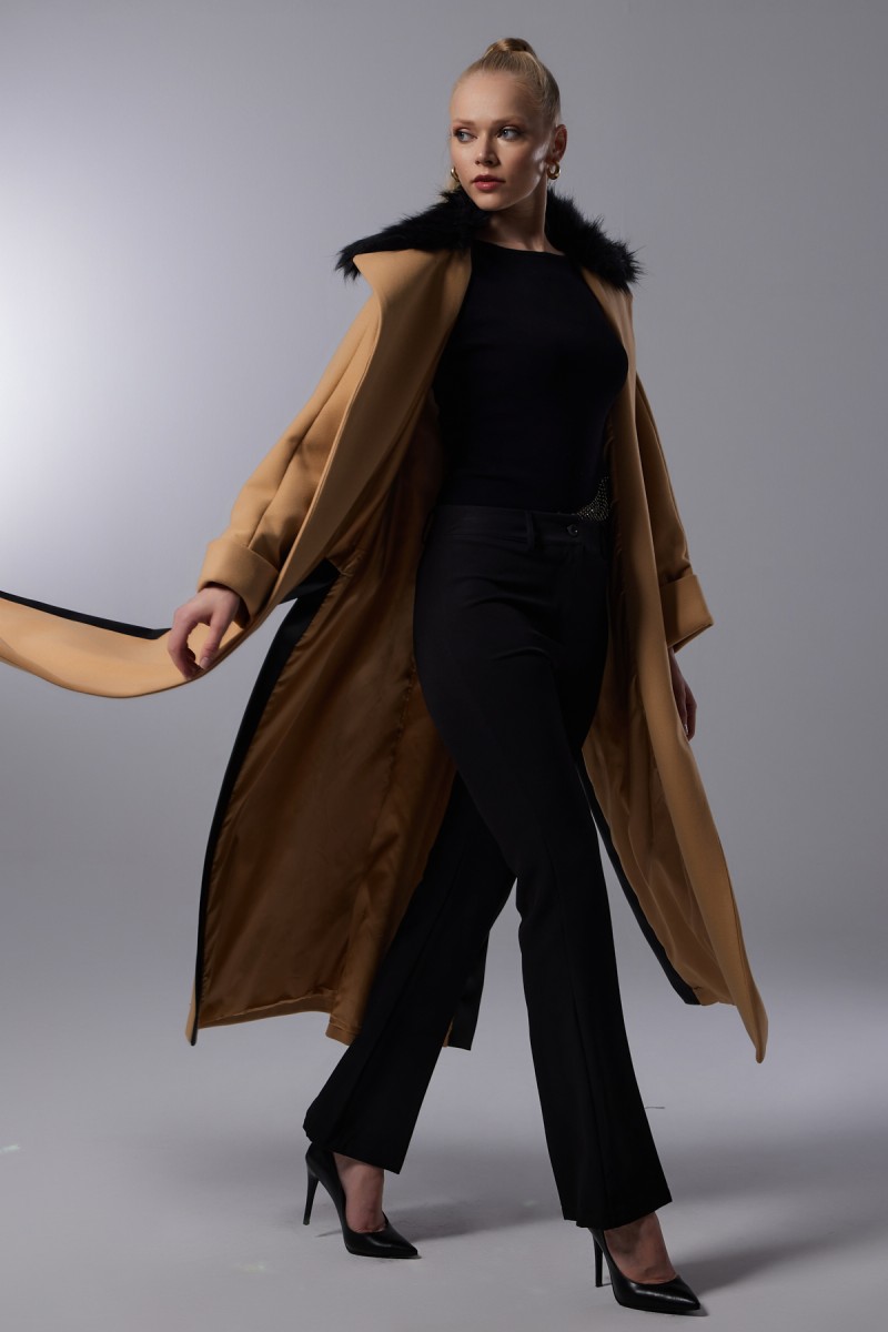 Fur Collar Detailed Cachet Coat