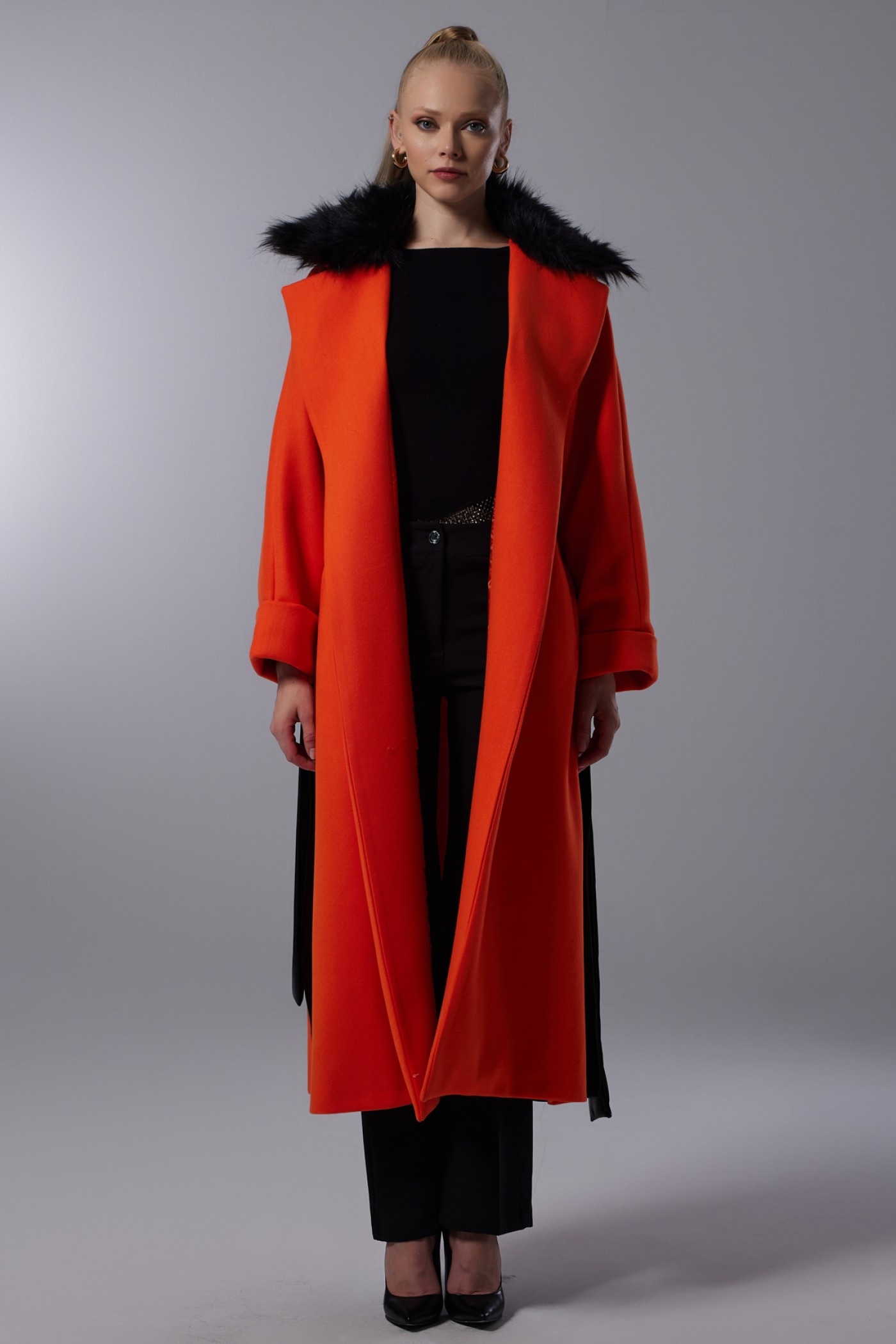 Fur Collar Detailed Cachet Coat